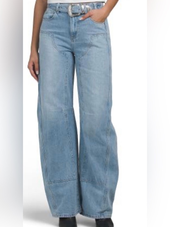 Blank NYC Denim - BlankNYC the Franklin ribcage wide leg jeans w attached western belt - NWT